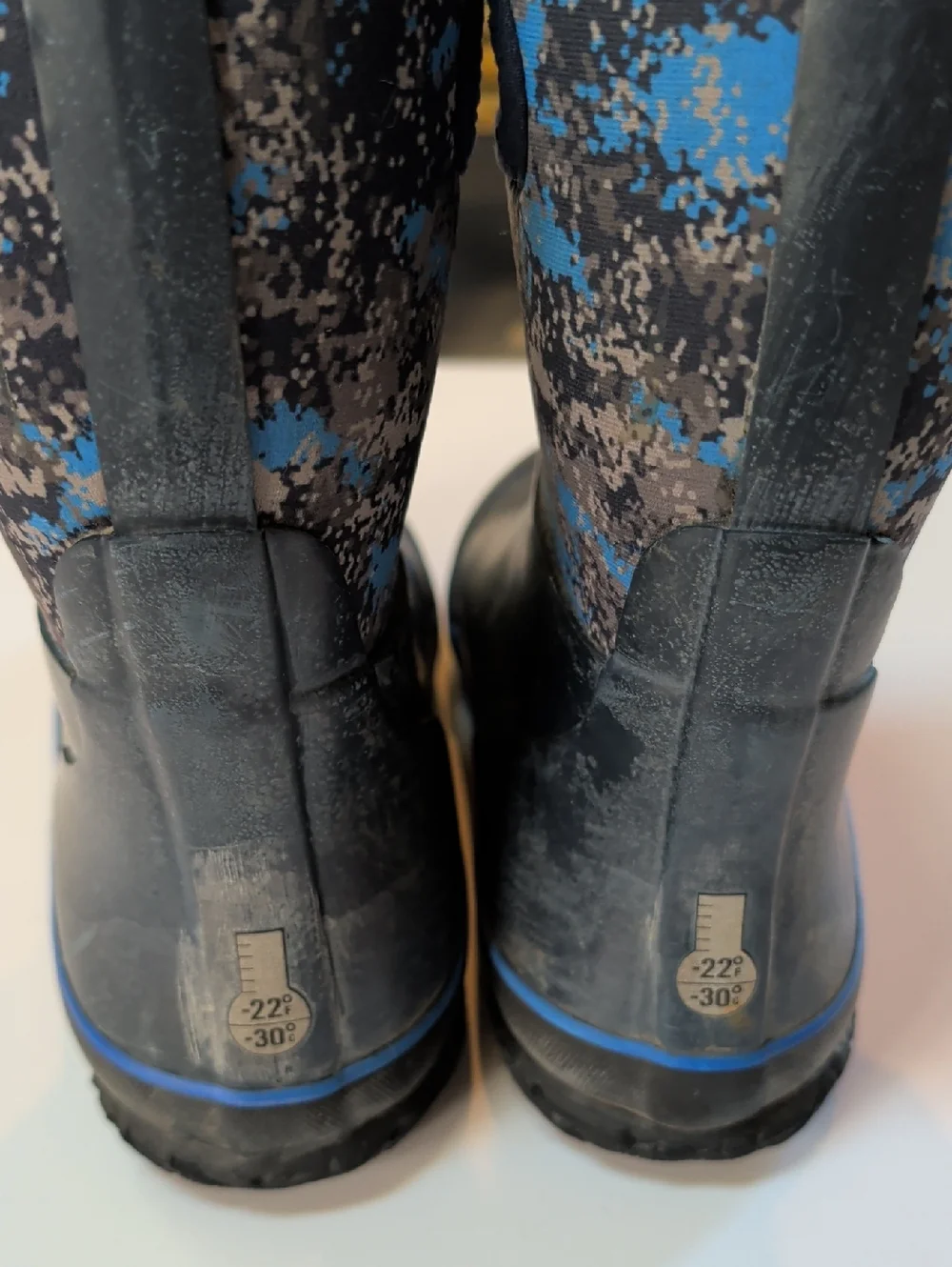 Bogs Grasp Camo Blue And Gray Waterproof Snow And Rain Boots. Sz 5